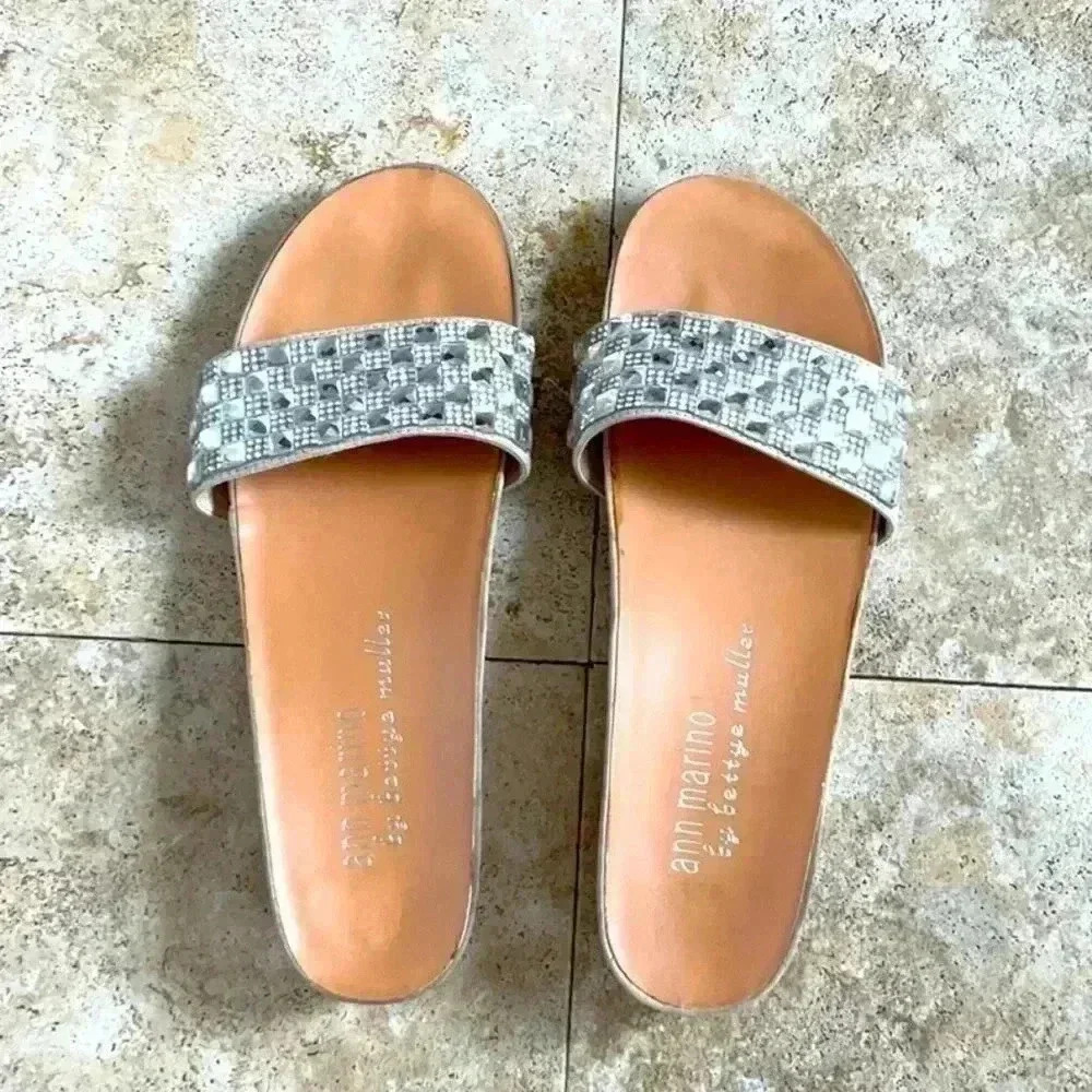 Ann Marino diamond studded sandals. Barely worn.